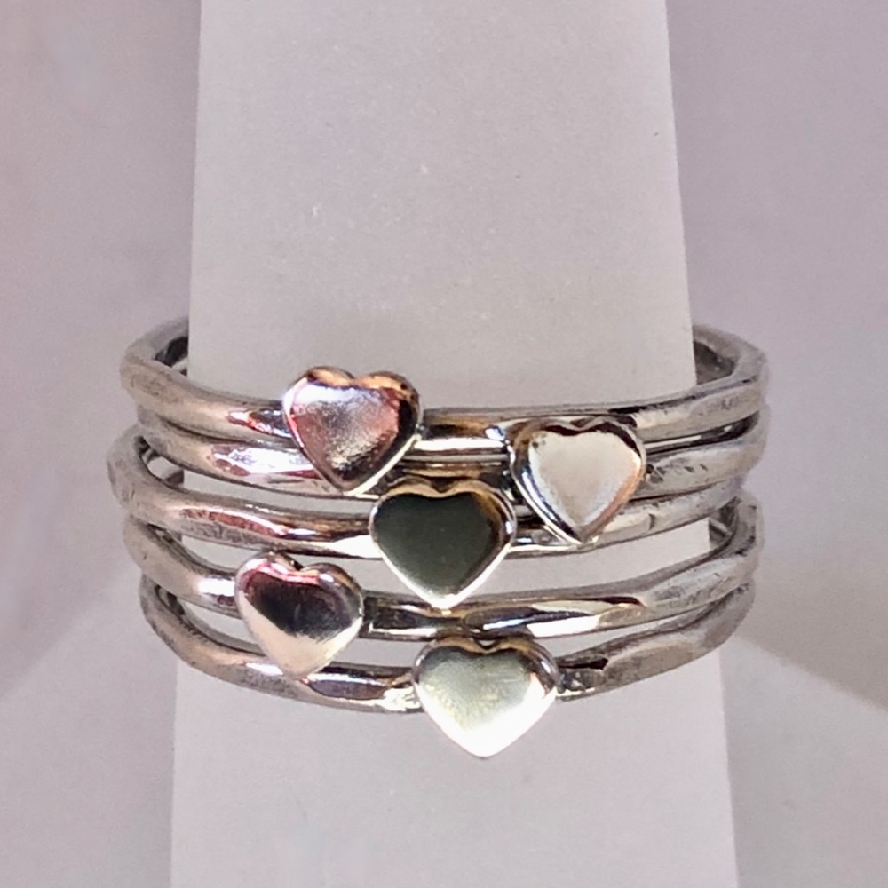 Heart Stacking Rings Set - Picture 3 of 11
